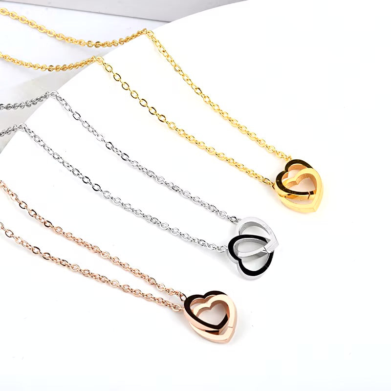 Mon Coffret Inédit - Collier double coeur en Or