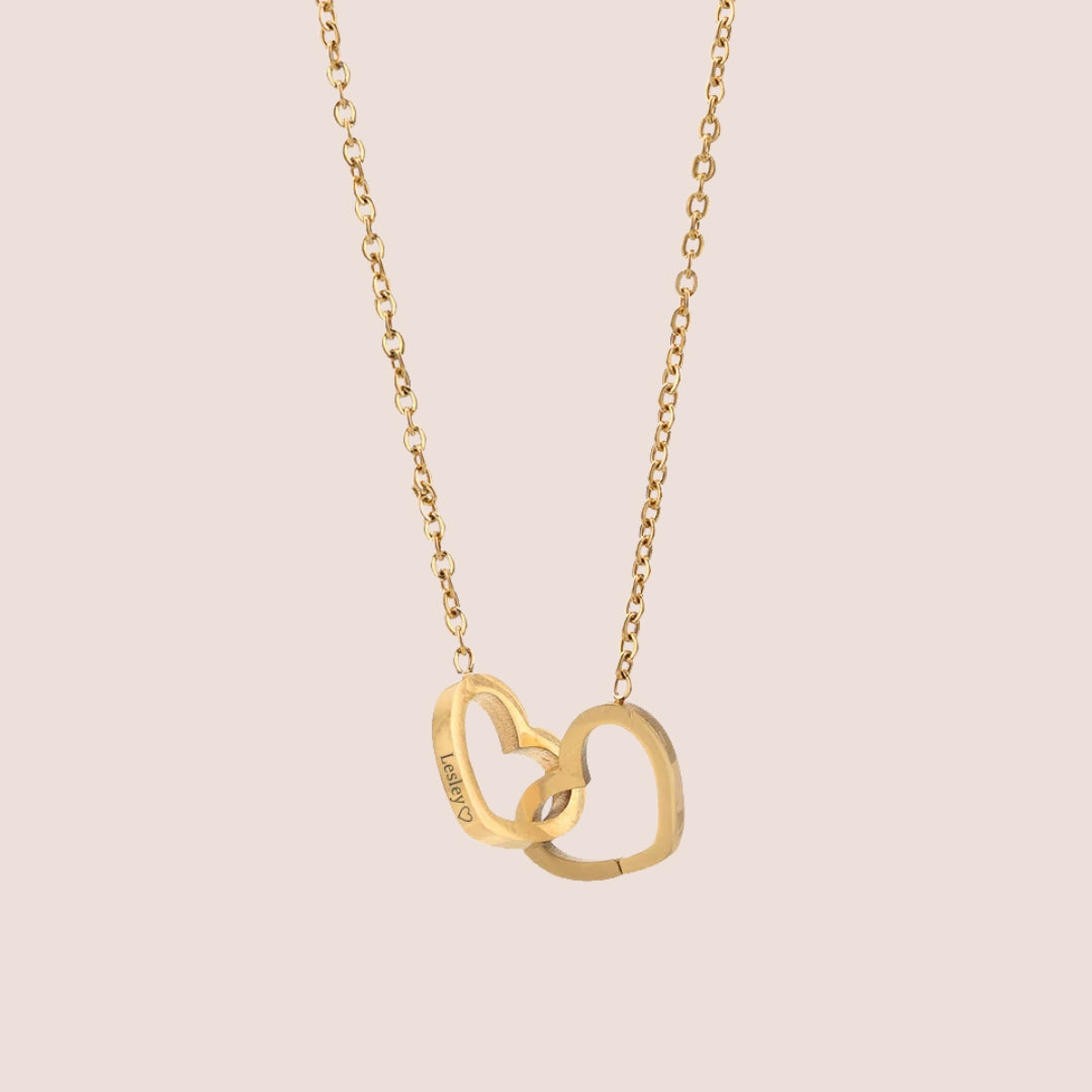 Collier double coeur en Or